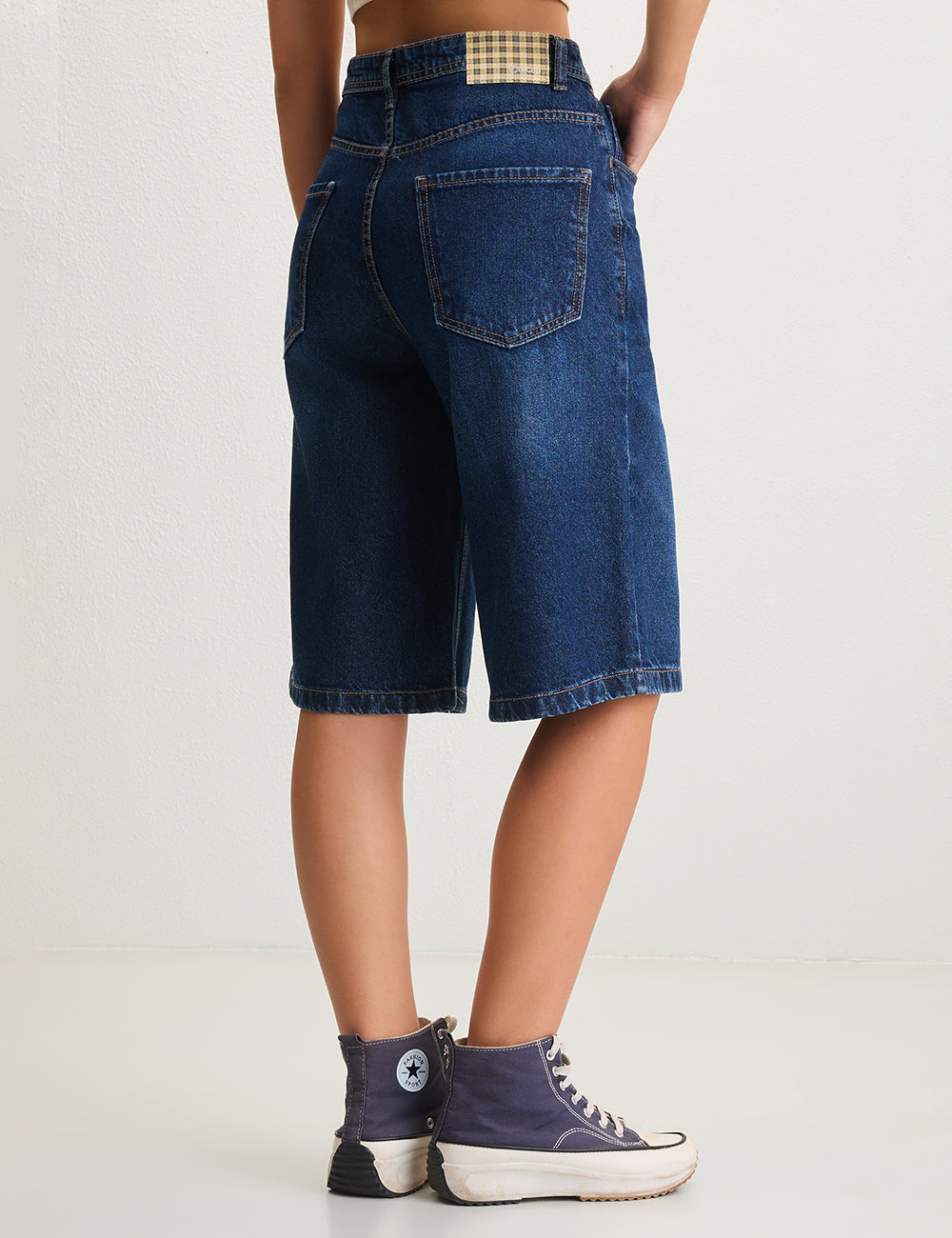 Dark Blue, Wide leg Jorts