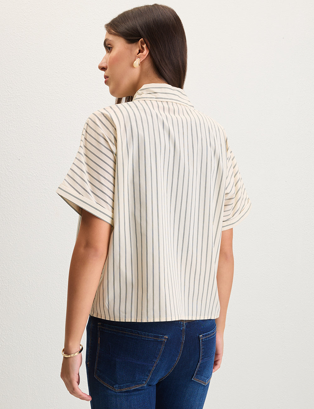 Cream Cropped Shirt