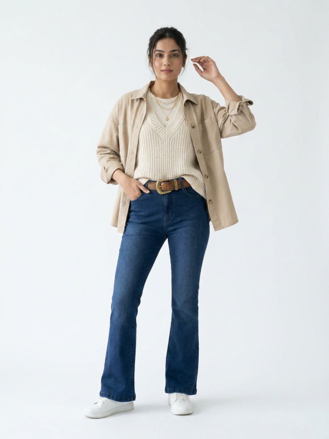 Bootcut High-Rise Stretch Dark Blue Denim