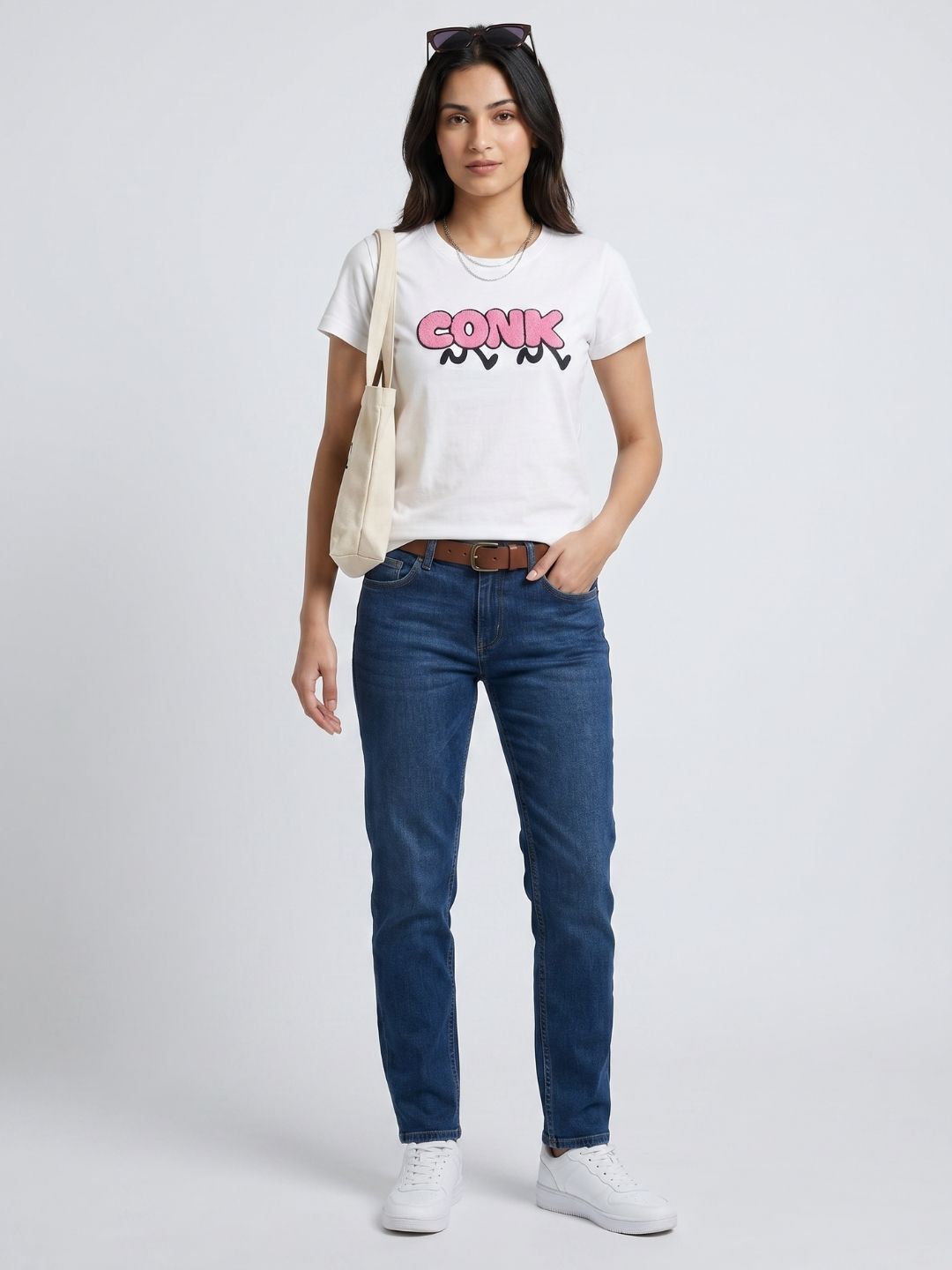 White 3D typography Tshirt