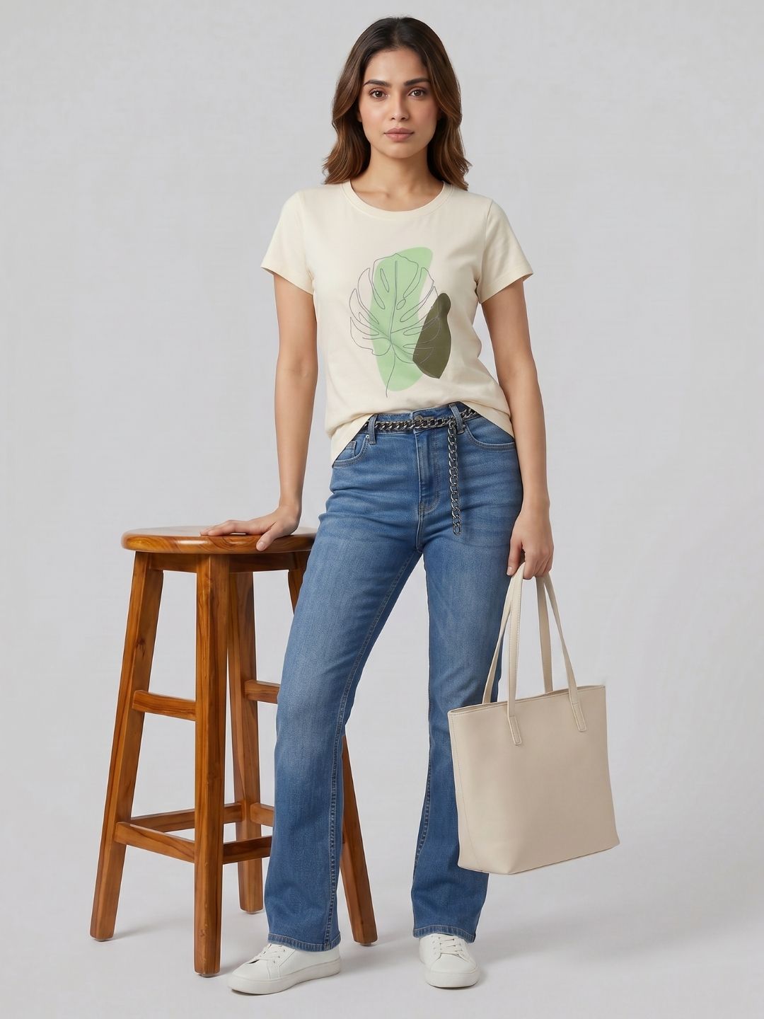 Off white tropical print tshirt