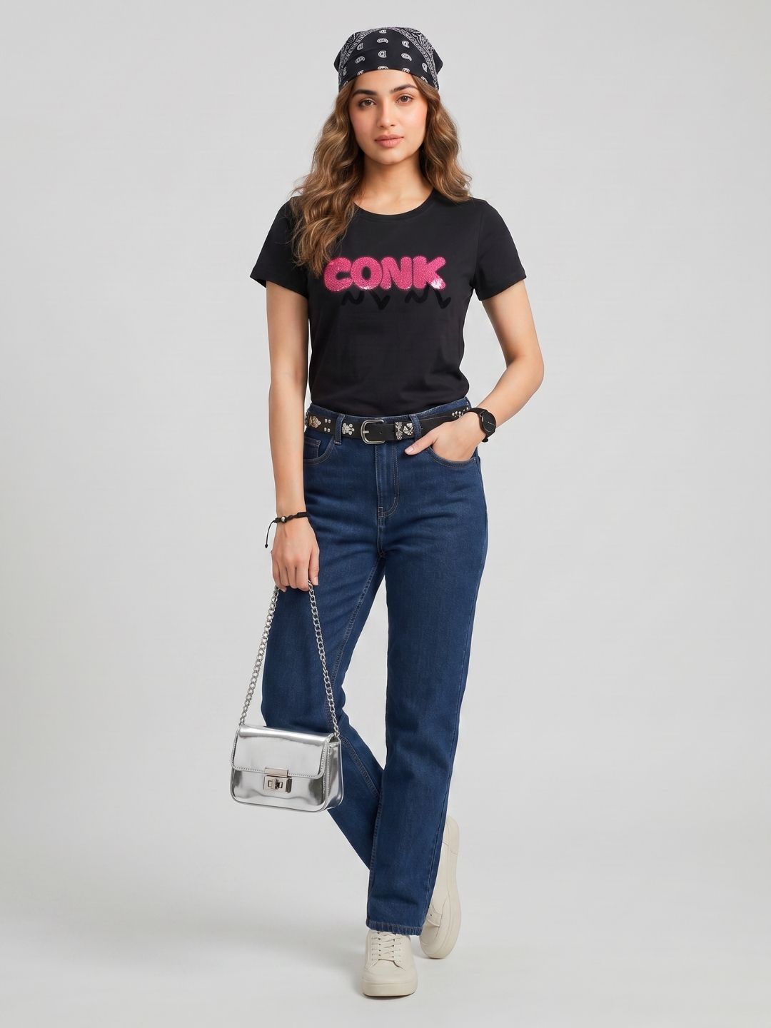 Black 3D typography tshirt