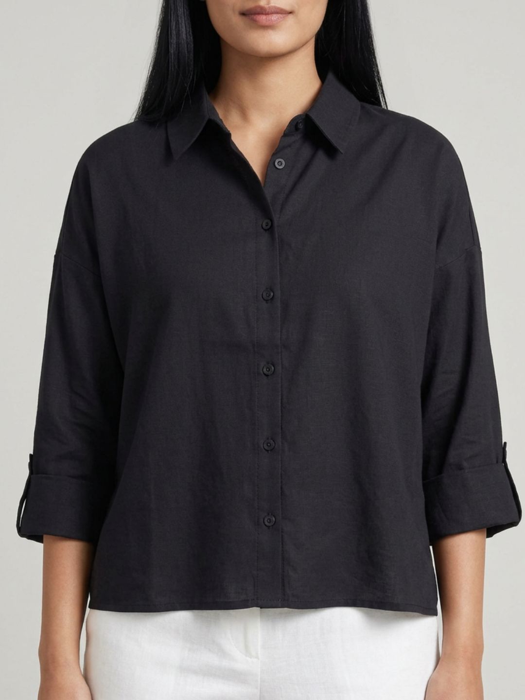 Black Cropped Shirt