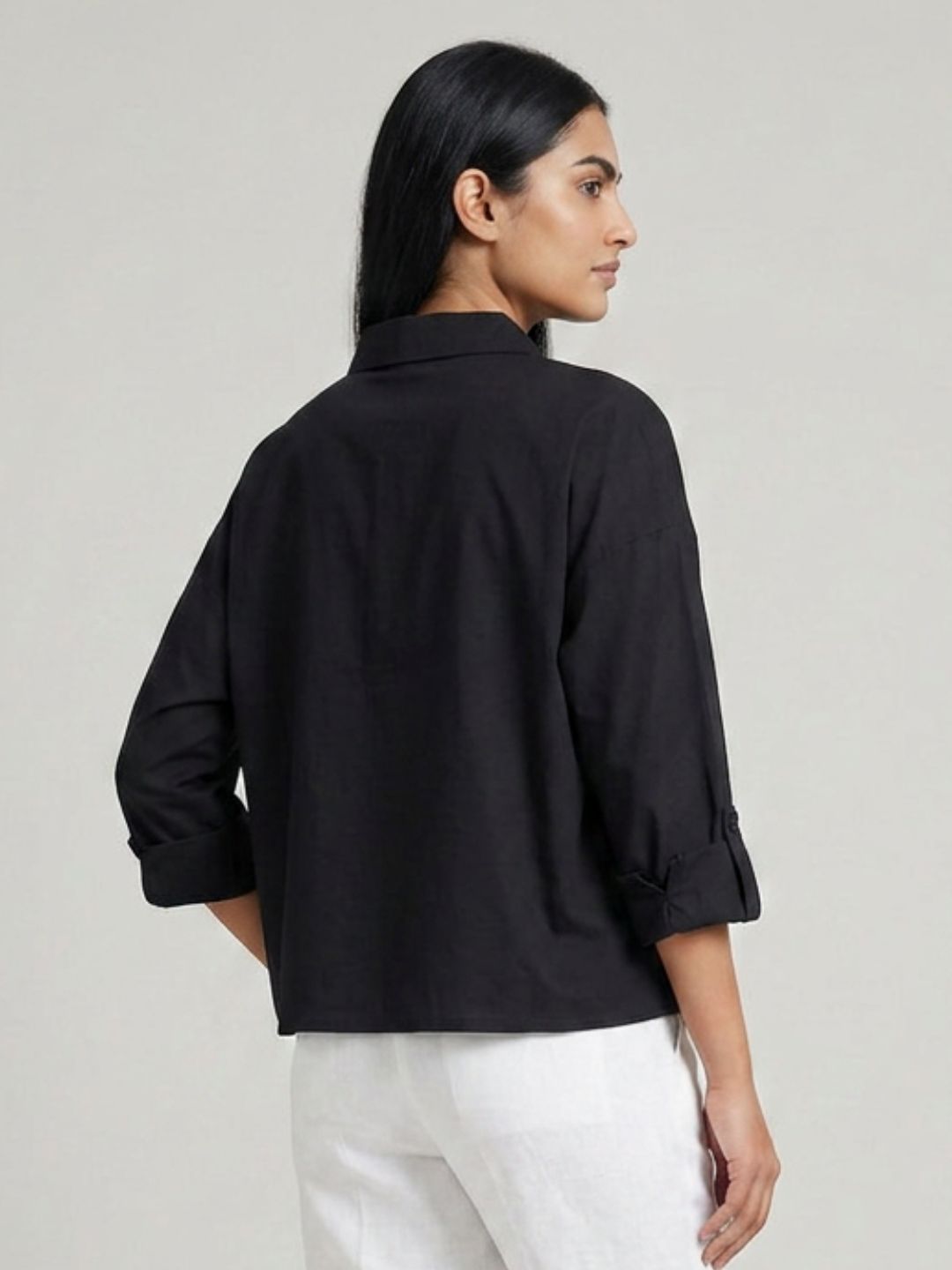 Black Cropped Shirt