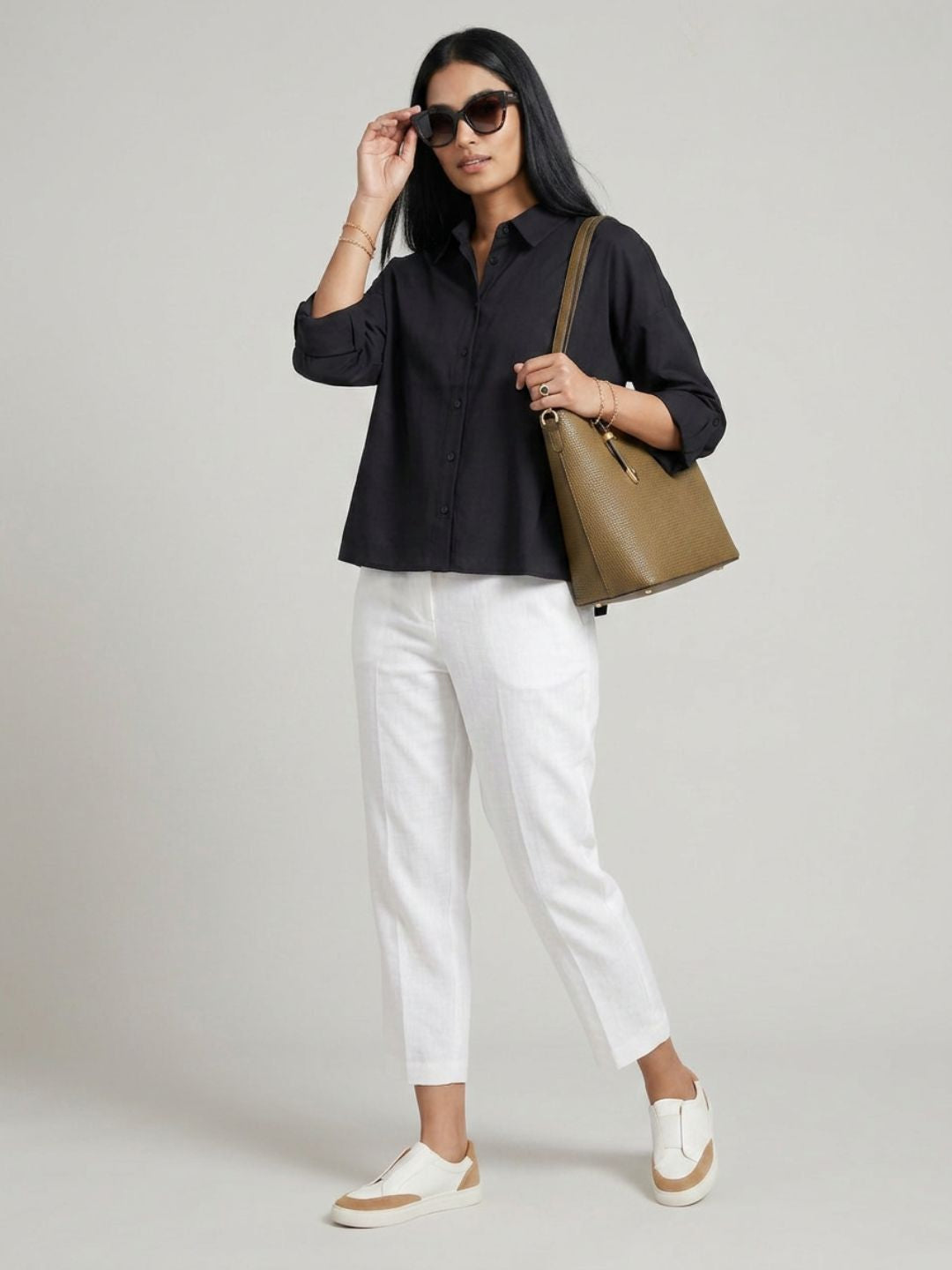 Black Cropped Shirt