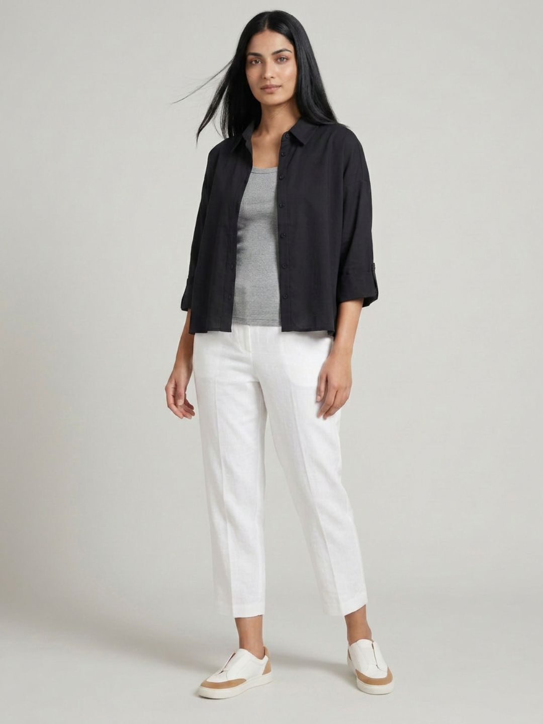 Black Cropped Shirt