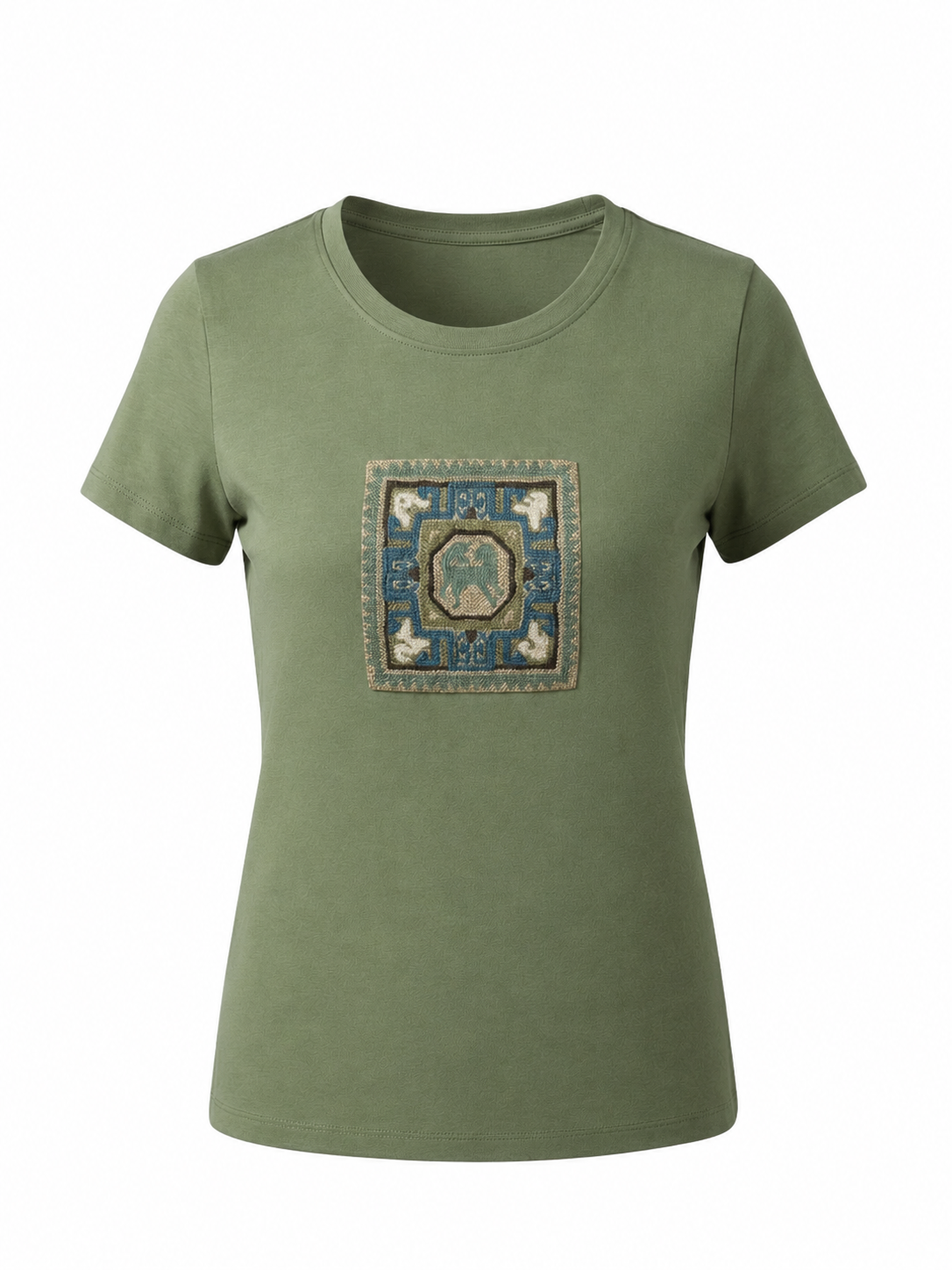 Green embroidey tshirt