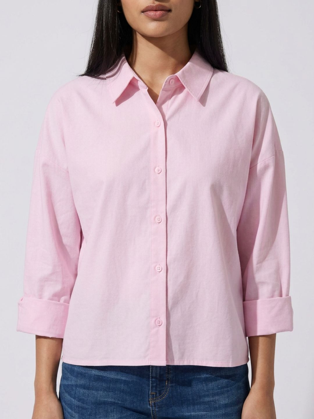 Pink Cropped Shirt