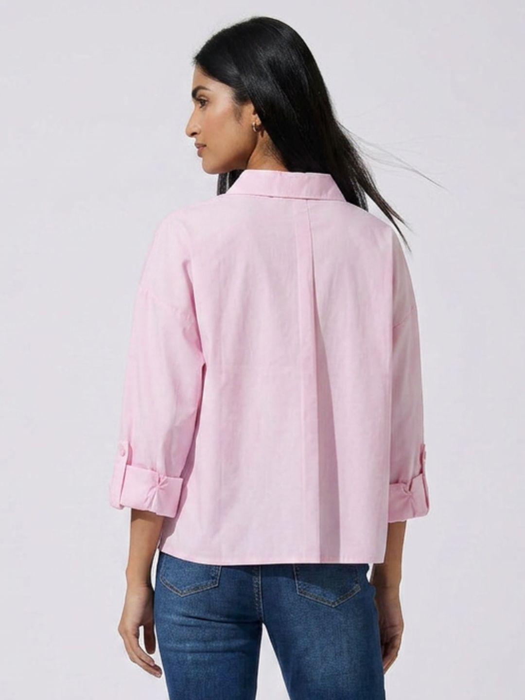 Pink Cropped Shirt