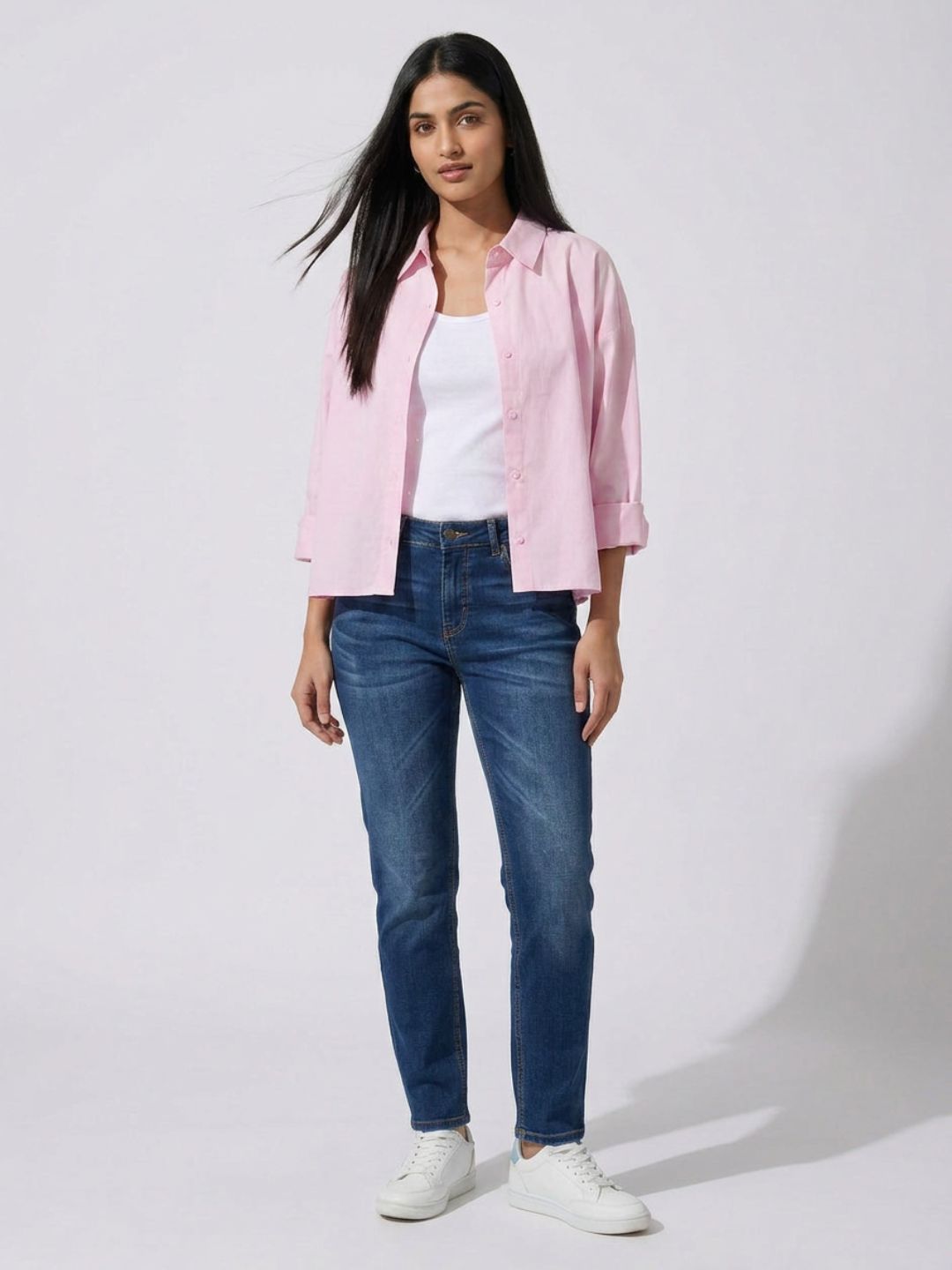 Pink Cropped Shirt