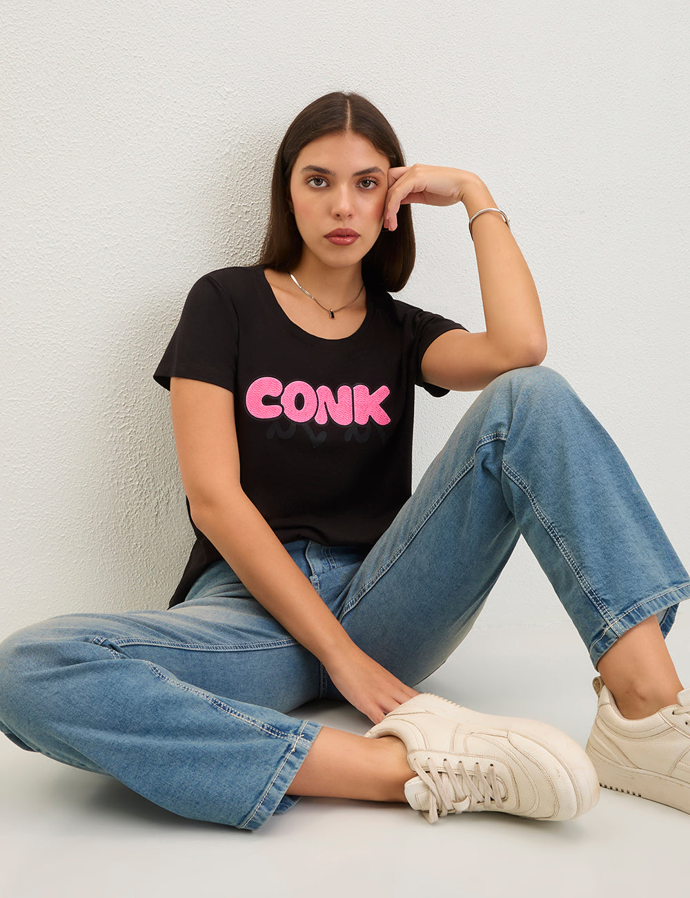 Black 3D typography tshirt