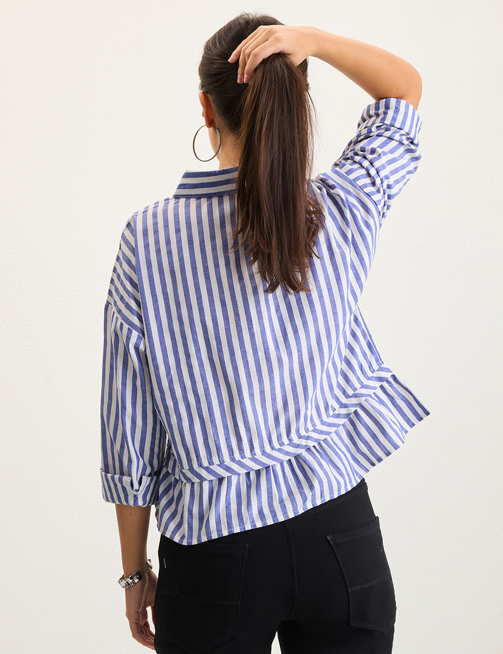 Stripped frill shirt