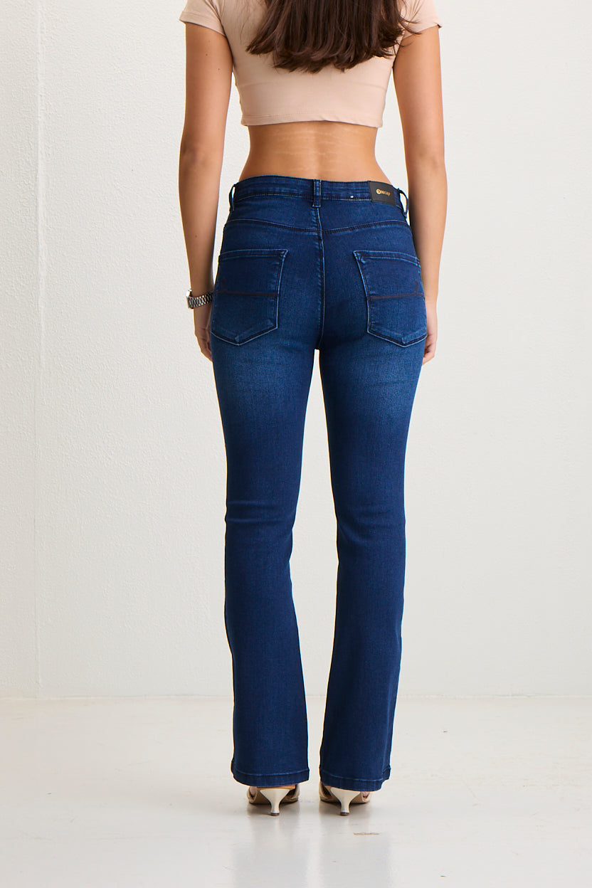 Bootcut High-Rise Stretch Dark Blue Denim