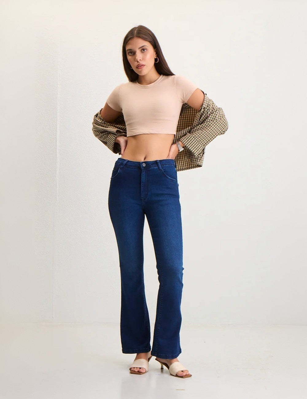 Bootcut High-Rise Stretch Dark Blue Denim