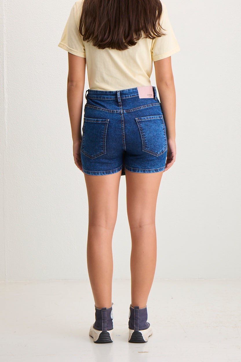 Asymmetric Crossover Denim Skort