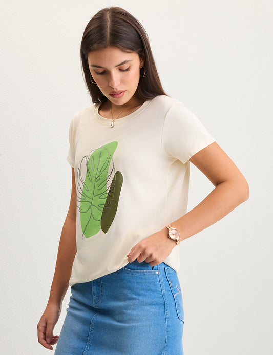 Off white tropical print tshirt
