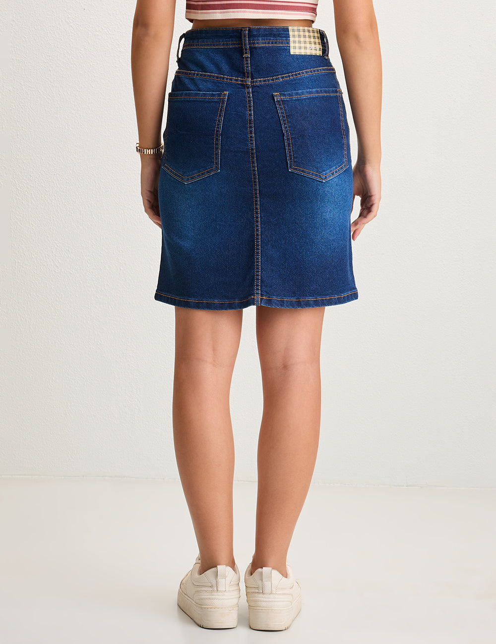Dark Blue, Knee length skirt