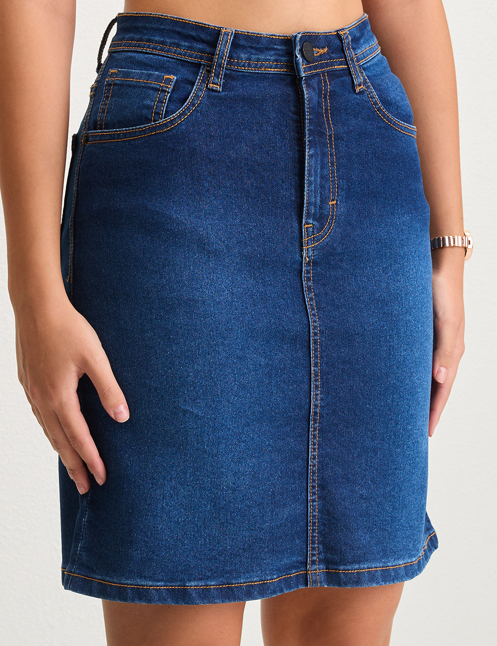 Dark Blue, Knee length skirt