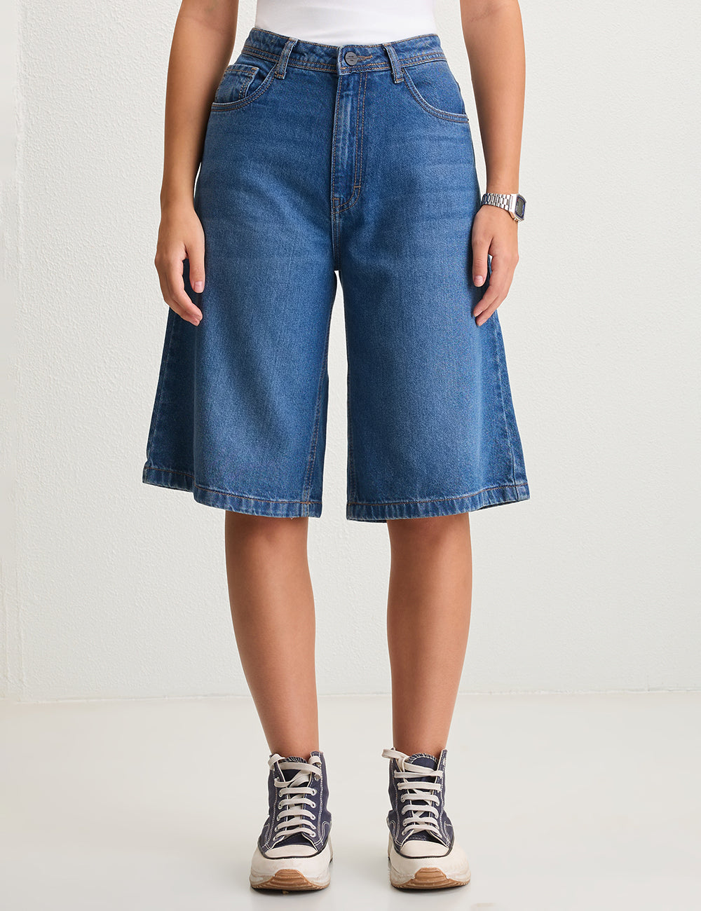 Light Blue, Wide leg Jorts