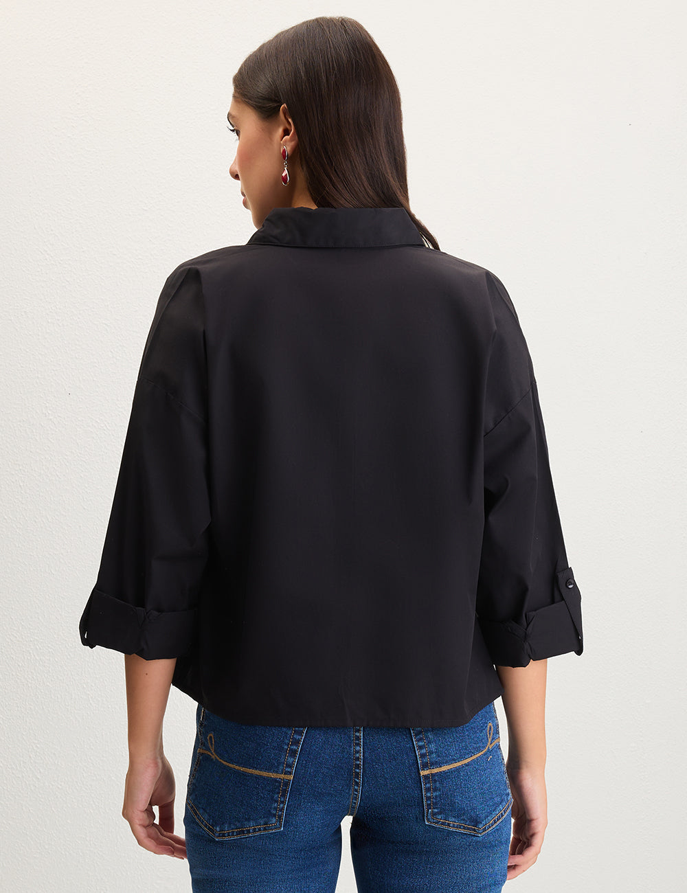 Black Cropped Shirt
