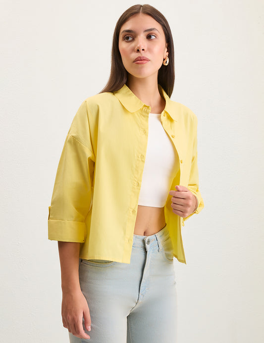 Yellow Cropped Shirt