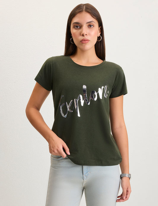 Dark green explore tshirt