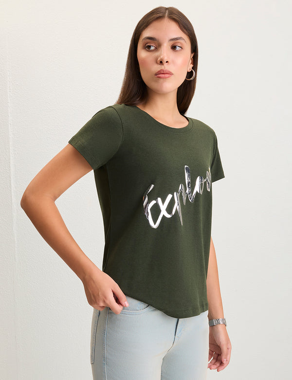 Dark green explore tshirt