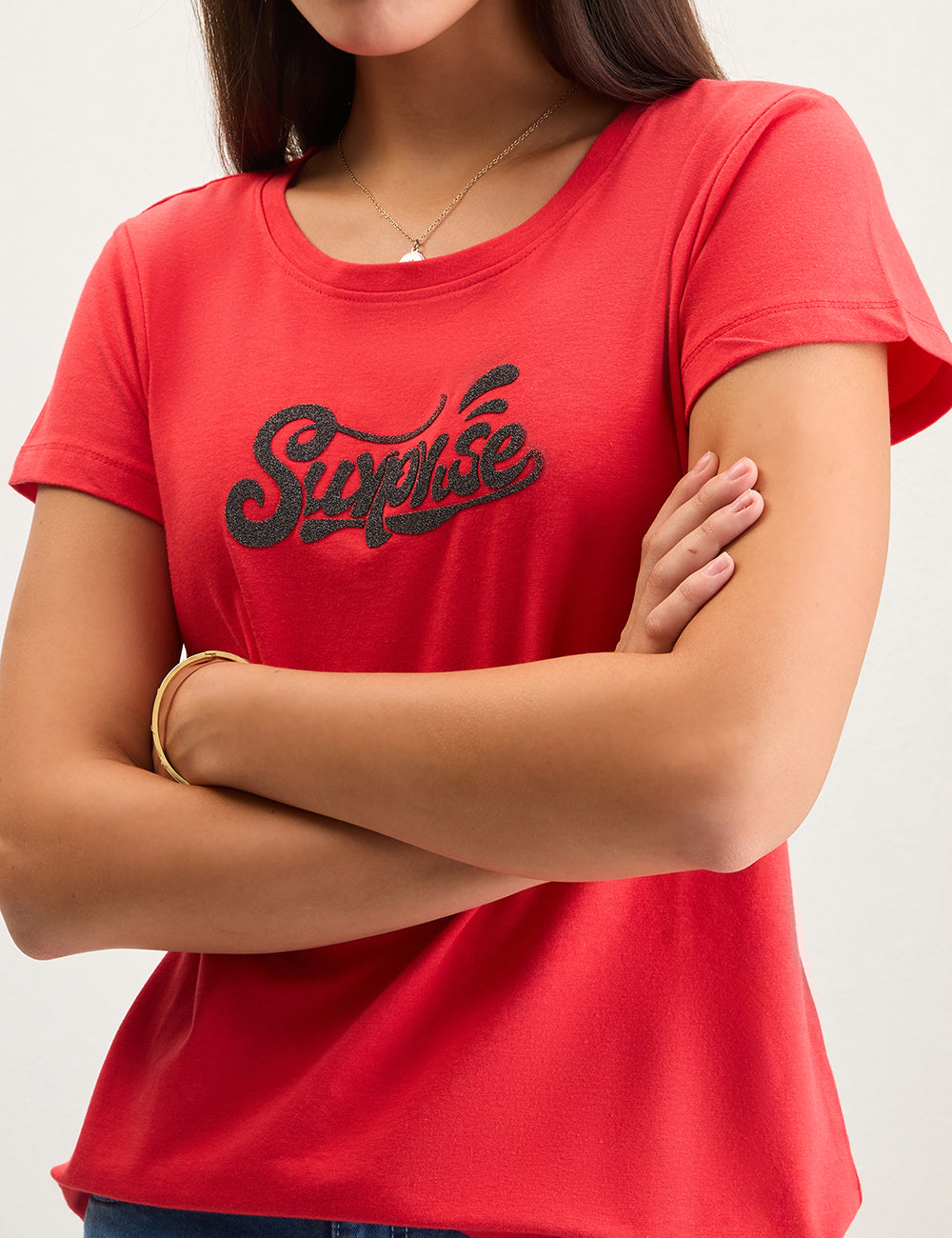 Red textured tshirt