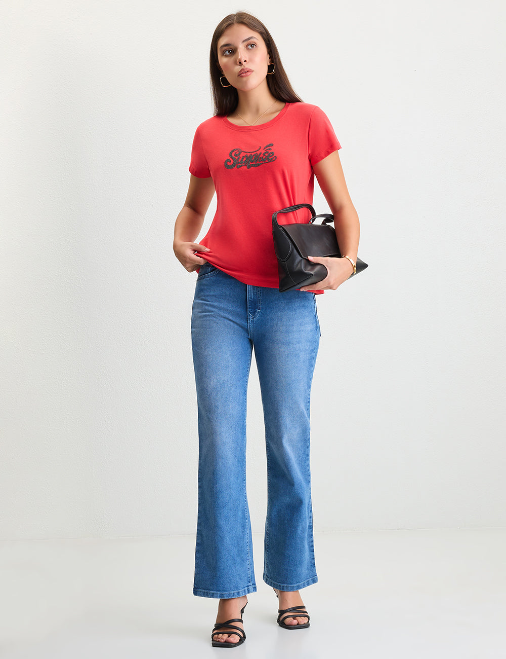 Red textured tshirt