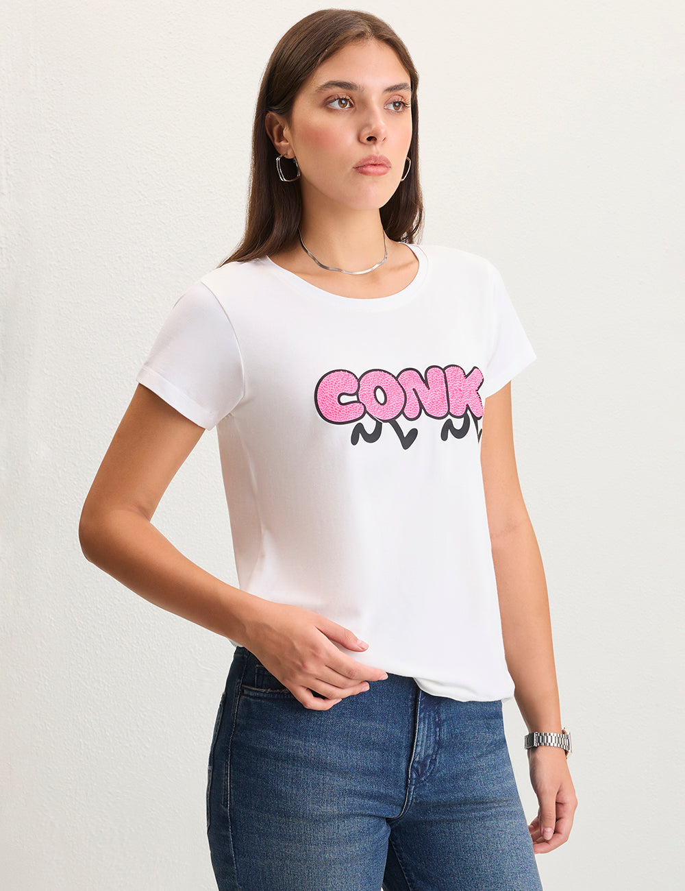 White 3D typography Tshirt