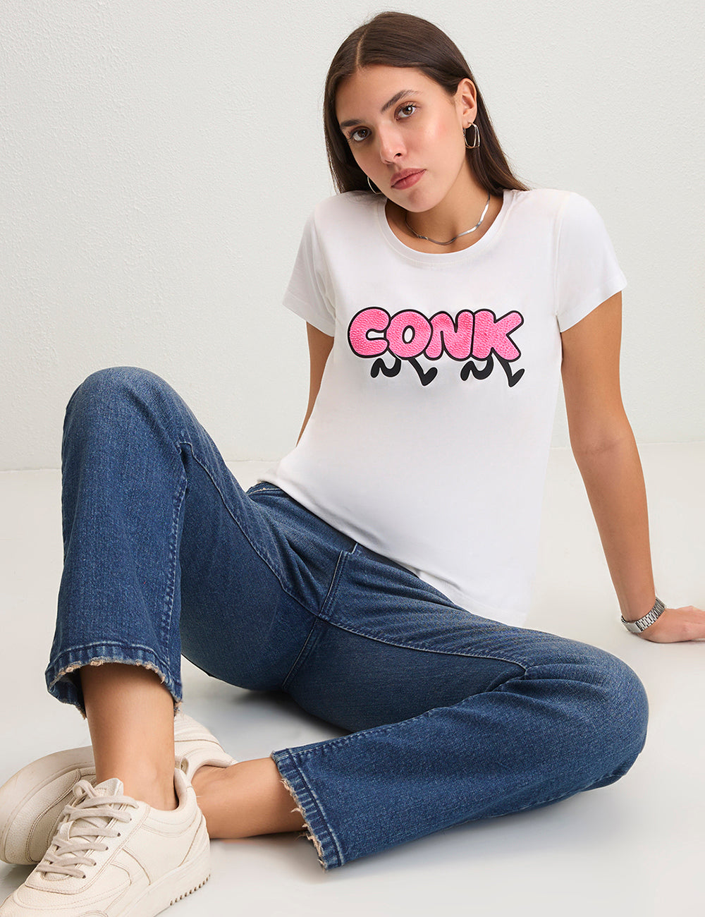White 3D typography Tshirt