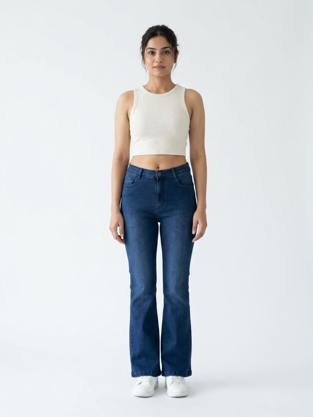 Bootcut High-Rise Stretch Dark Blue Denim