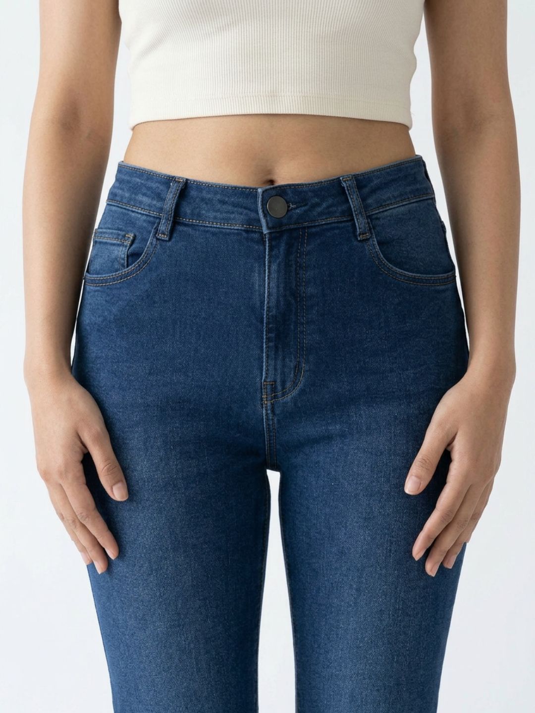 Bootcut High-Rise Stretch Dark Blue Denim