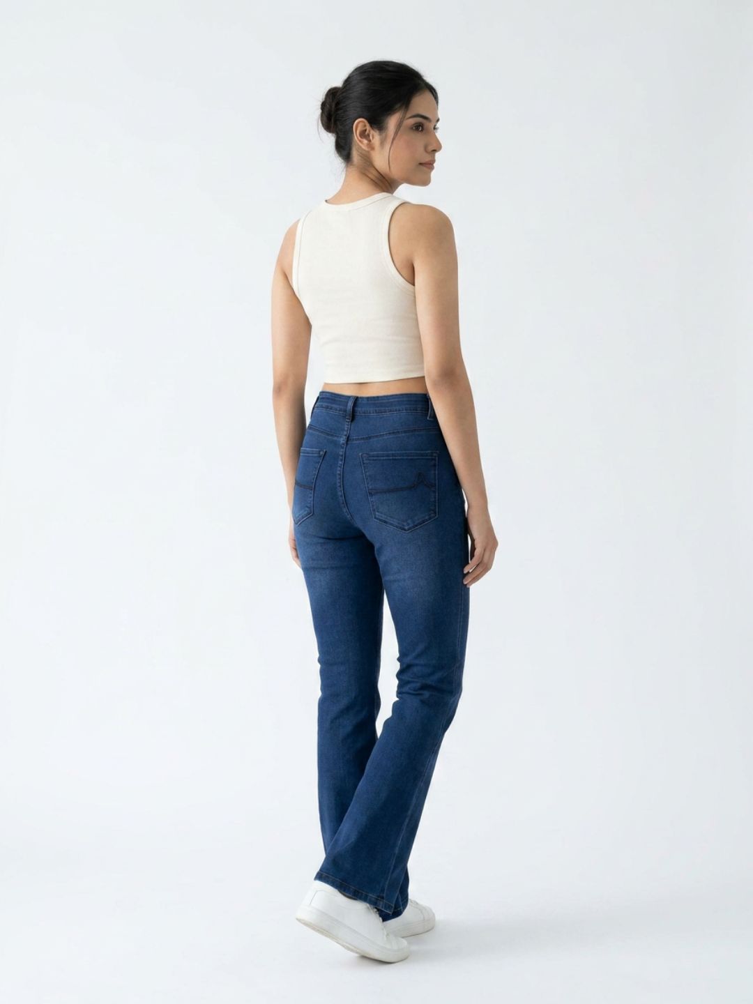 Bootcut High-Rise Stretch Dark Blue Denim