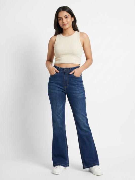 Bootcut High-Rise Dark Blue Denim