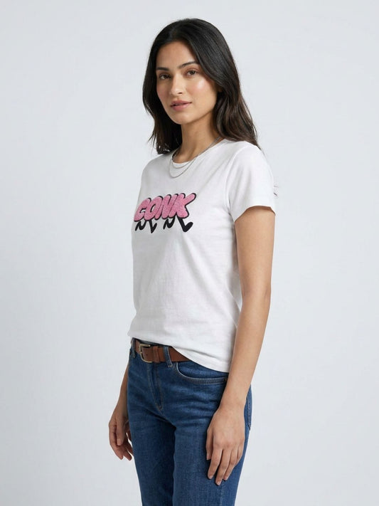 White 3D typography Tshirt