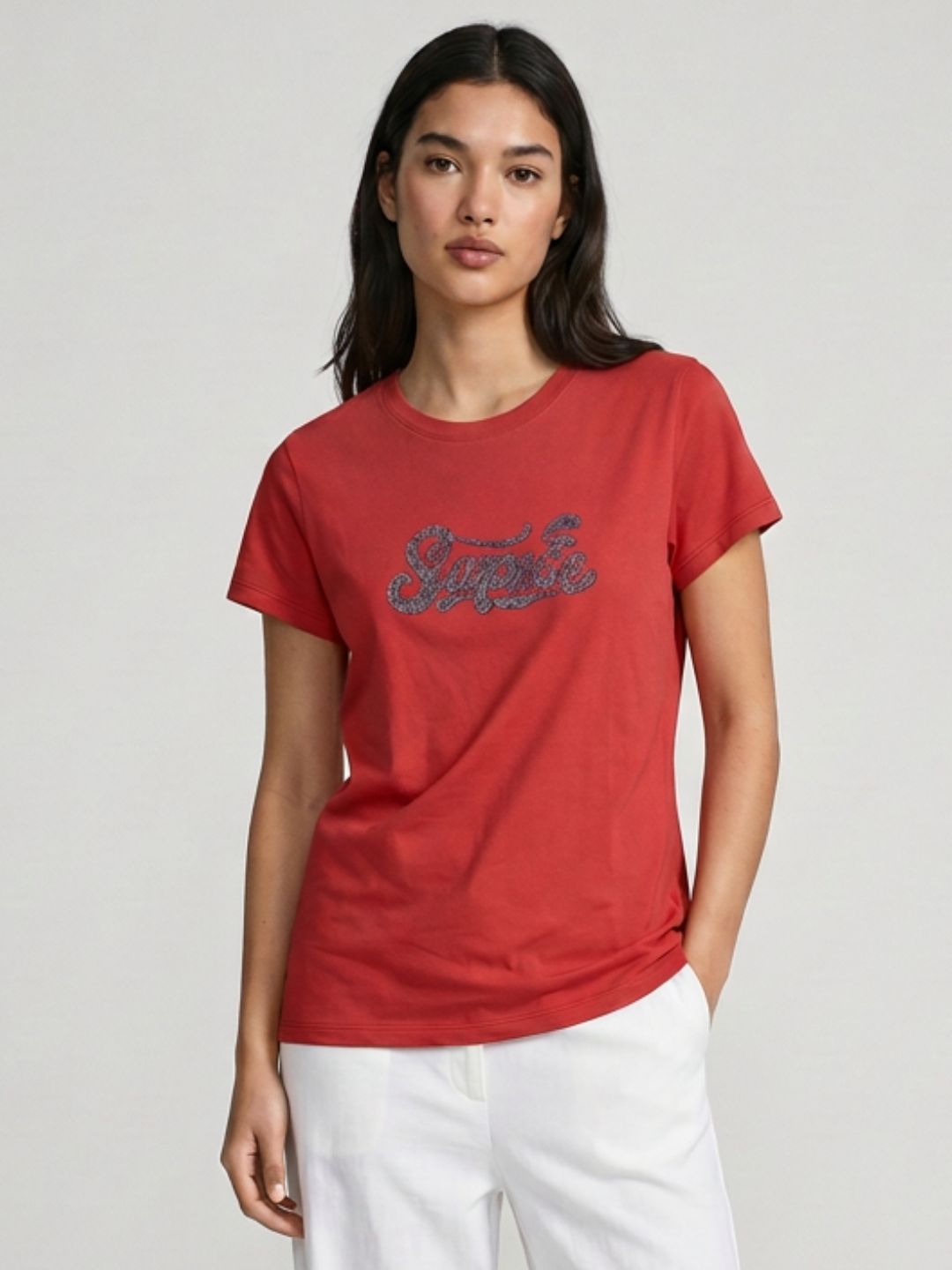 Red textured tshirt
