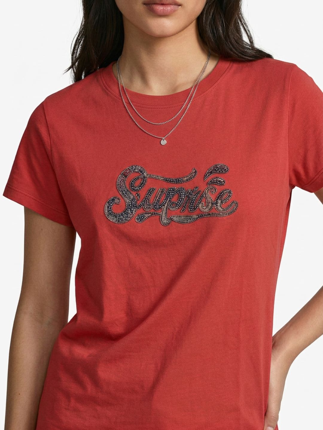 Red textured tshirt