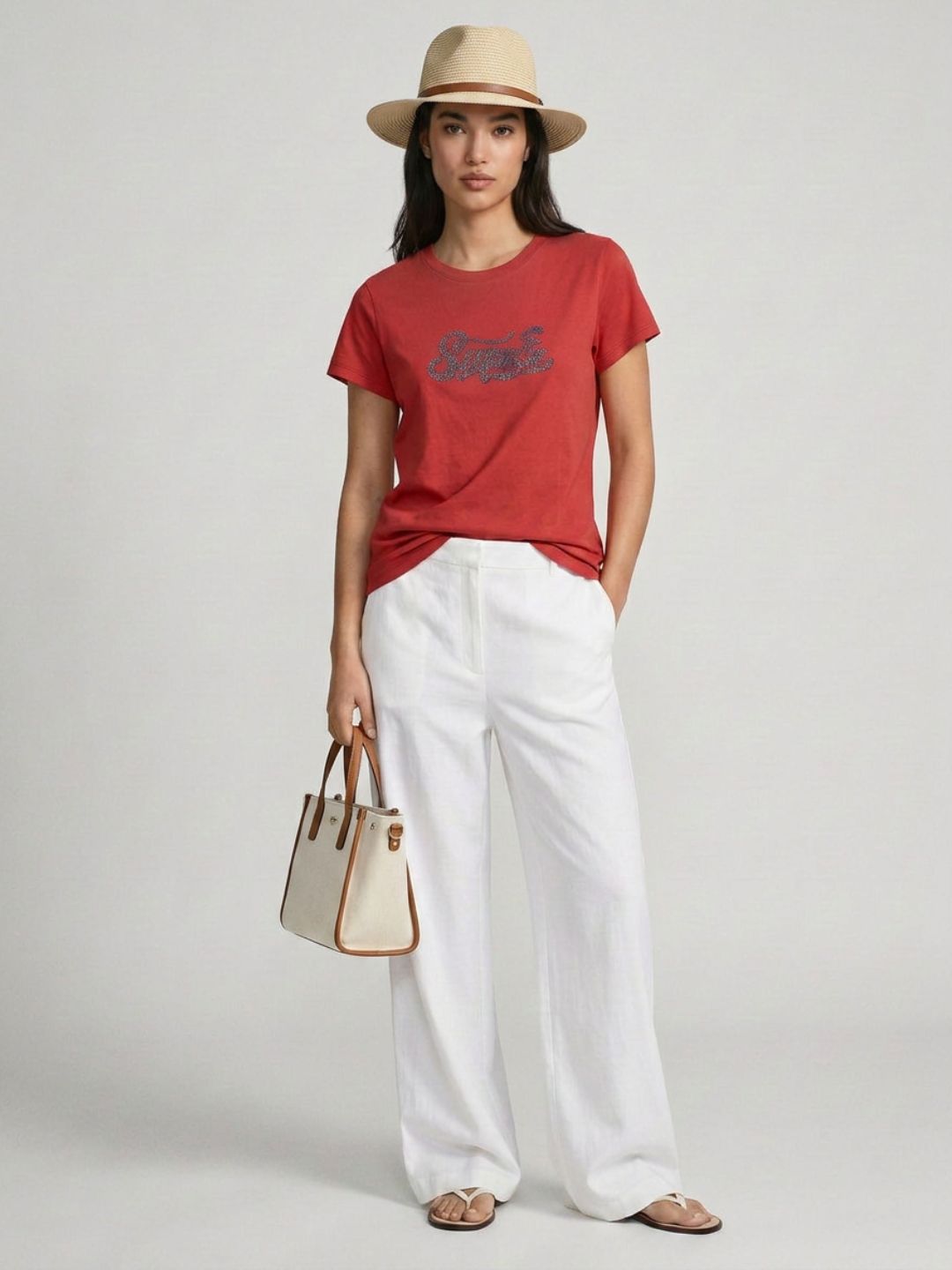 Red textured tshirt