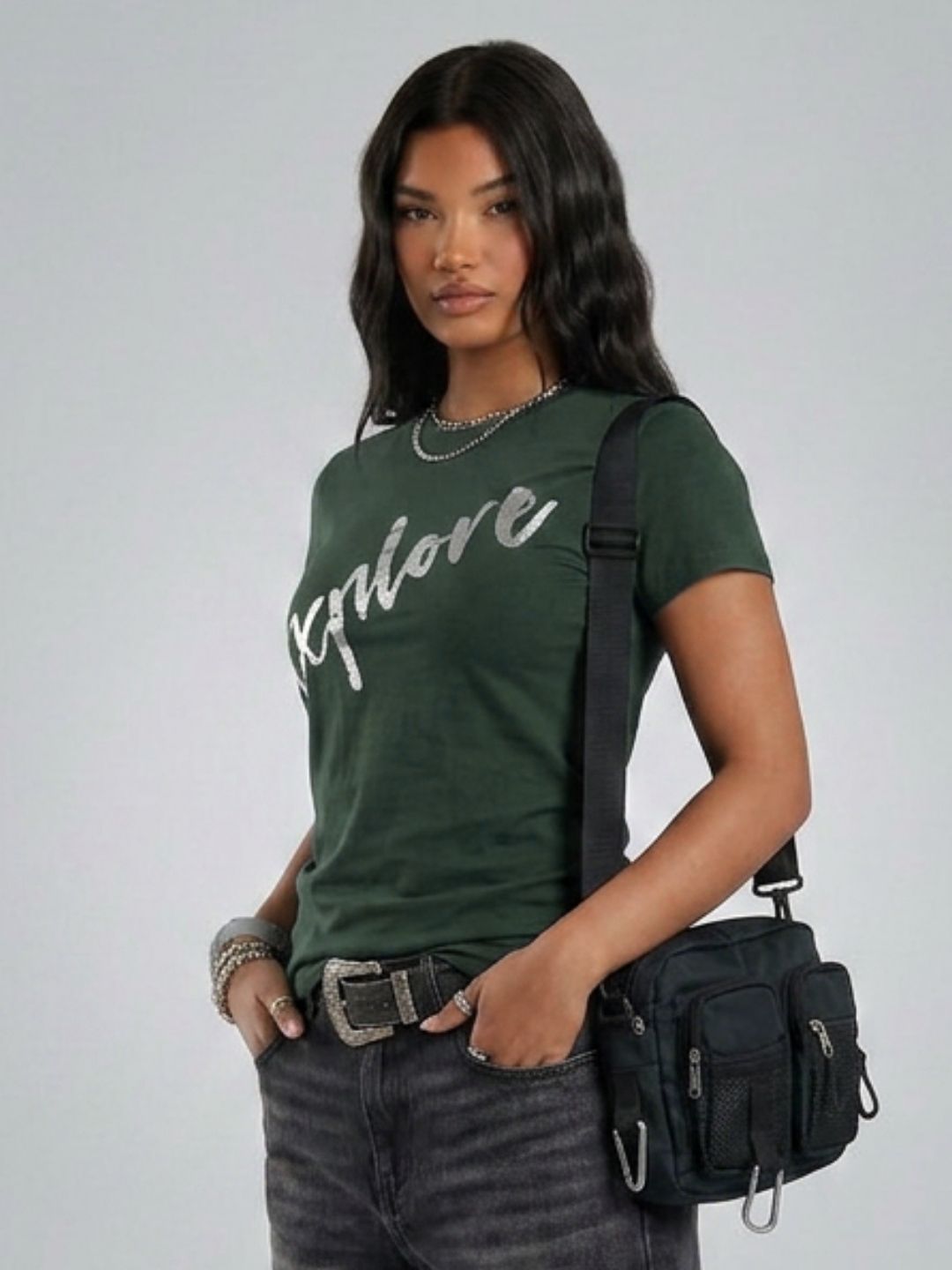 Dark green explore tshirt