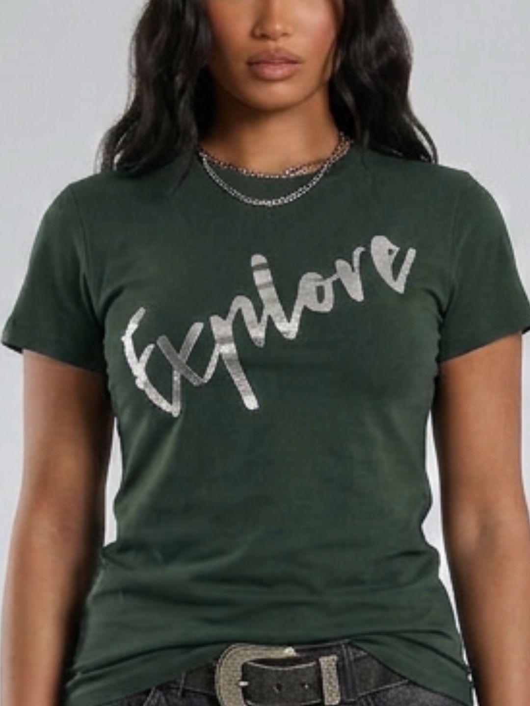 Dark green explore tshirt