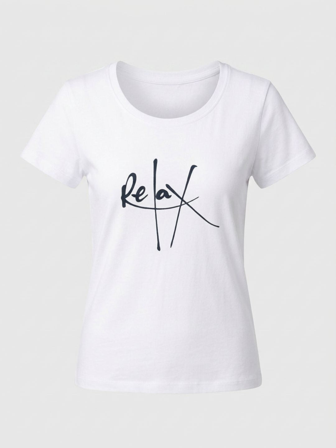 White relax print tshirt