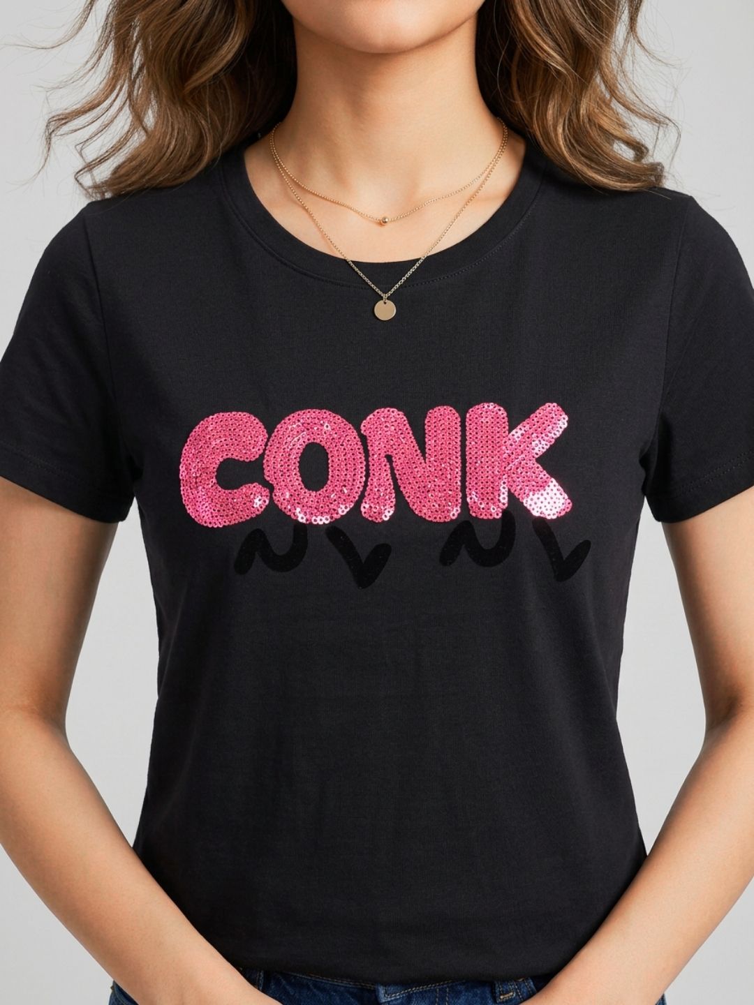 Black 3D typography tshirt