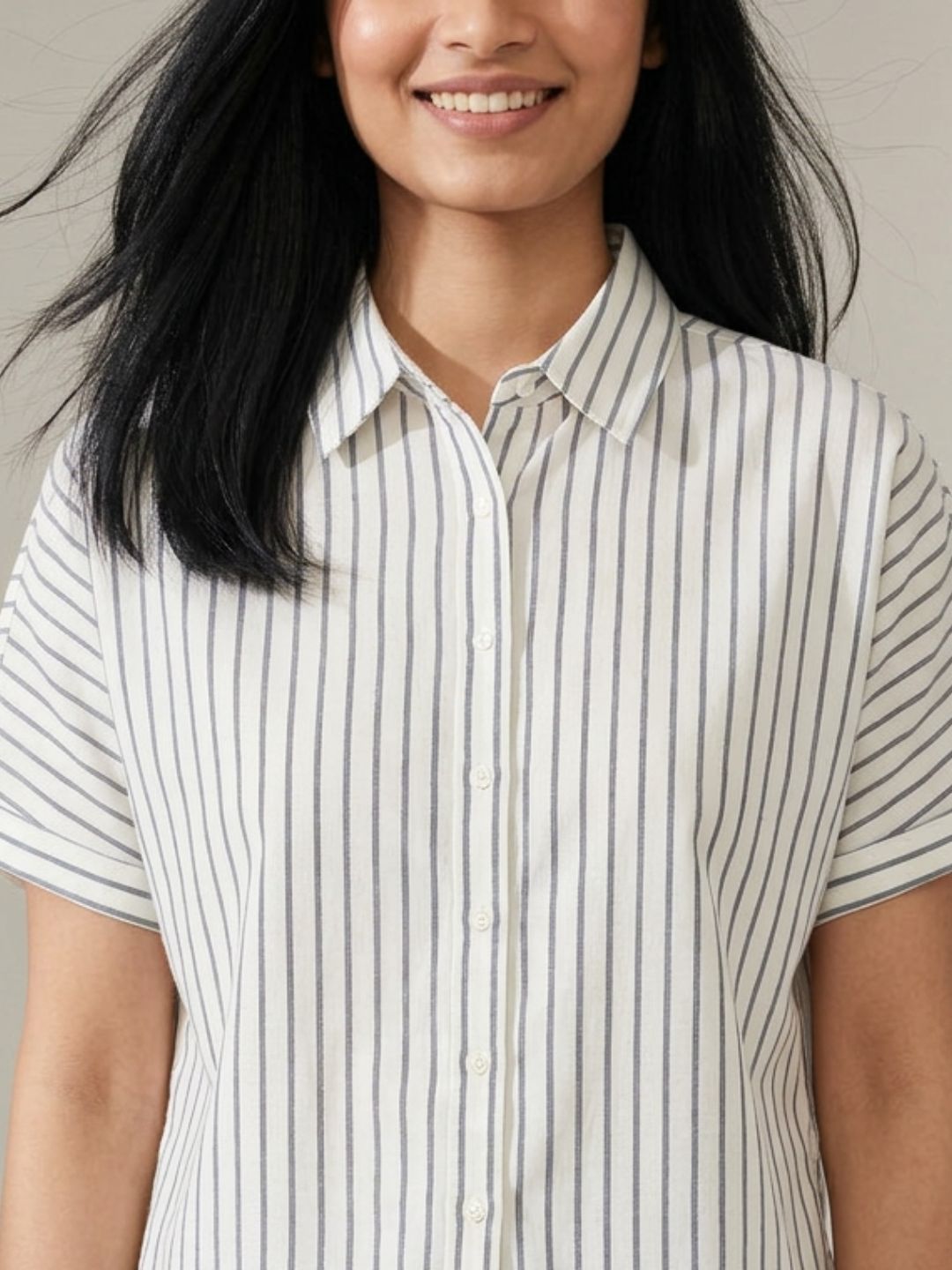 Cream Cropped Shirt