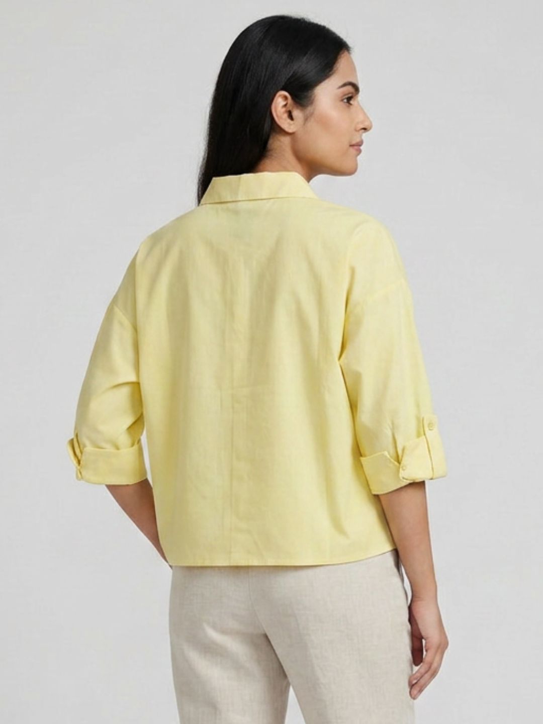 Yellow Cropped Shirt