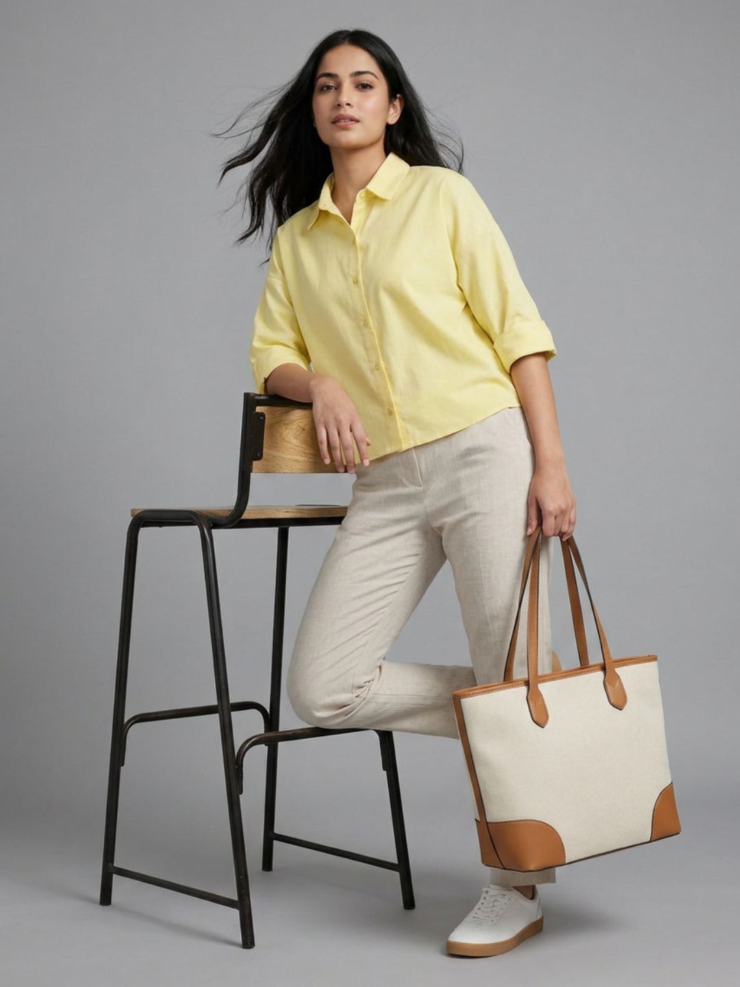 Yellow Cropped Shirt