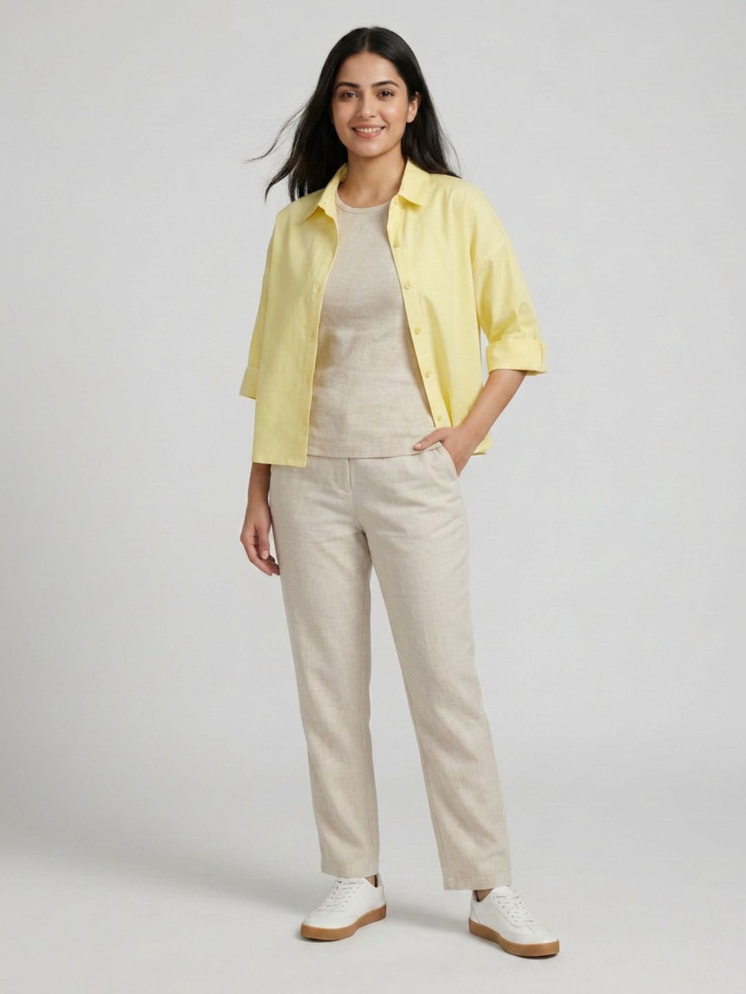 Yellow Cropped Shirt